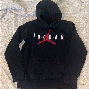 Jordan Black Hoodie with Red Jumpman Logo size L